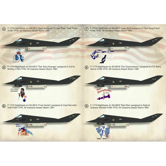 Print Scale 72-223 Decal Lockheed F-117 Nighthawk Scale 1:72 for Aircraft Plastic model kit