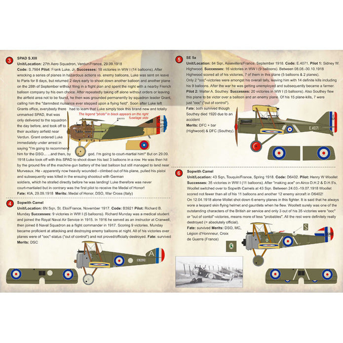 Print Scale 72-226 Decal Balloon-Busting Aces of WW I France Part 3 Scale 1:72 for Aircraft Plastic model kit