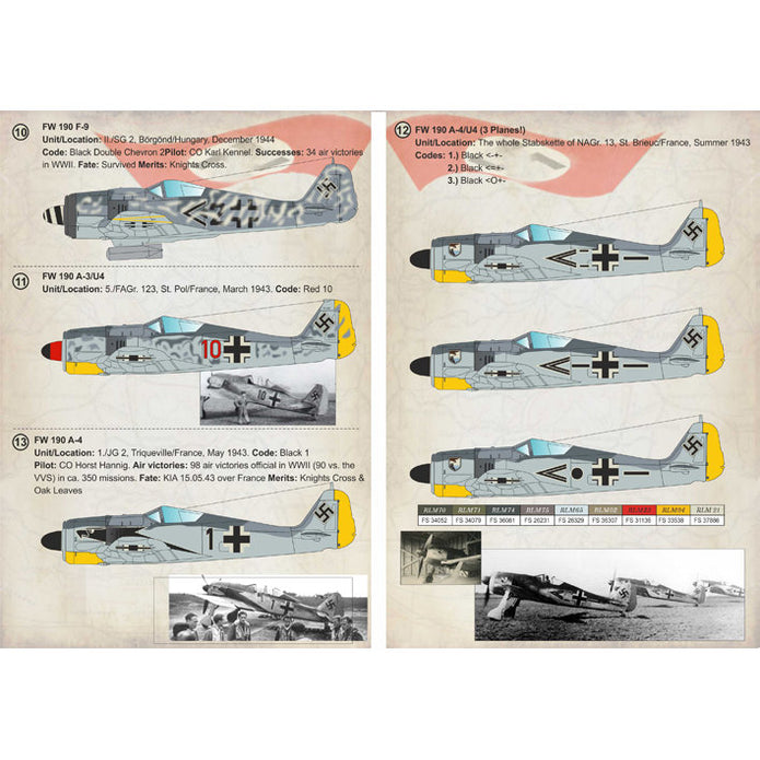 Print Scale 72-230 Decal FW 190 A-3, A-4, A-5, A-6, F & Recon Scale 1:72 for Aircraft Plastic model kit