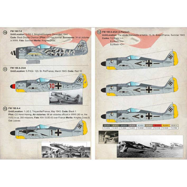 Print Scale 72-230 Decal FW 190 A-3, A-4, A-5, A-6, F & Recon Scale 1:72 for Aircraft Plastic model kit