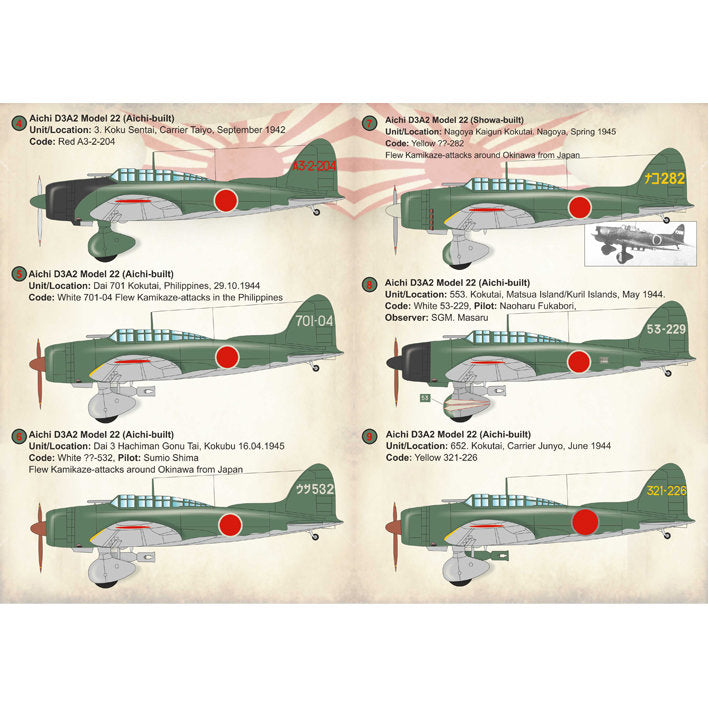 Print Scale 72-232 Decal Aichi D3A Type 99 Scale 1:72 for Aircraft Plastic model kit