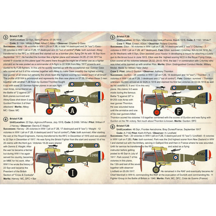 Print Scale 72-234 Decal Bristol F.2B Aces of WW I Scale 1:72 for Aircraft Plastic model kit