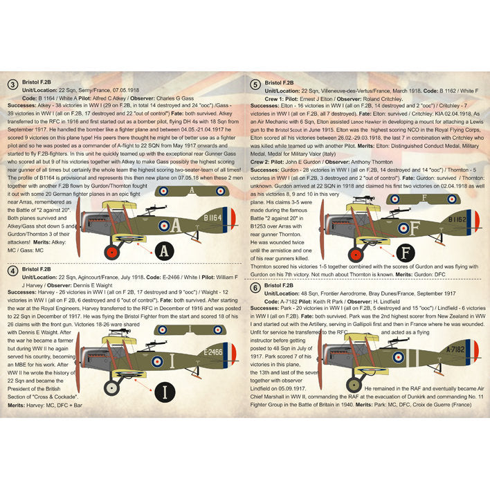 Print Scale 72-234 Decal Bristol F.2B Aces of WW I Scale 1:72 for Aircraft Plastic model kit
