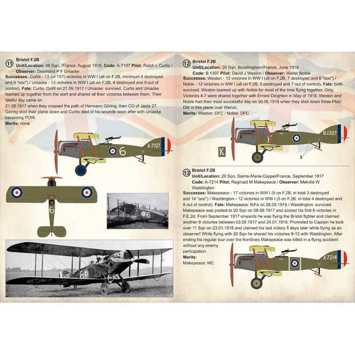 Print Scale 72-234 Decal Bristol F.2B Aces of WW I Scale 1:72 for Aircraft Plastic model kit