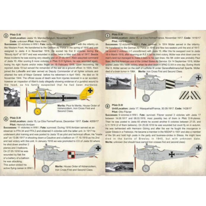 Print Scale 72-237 Decal Pfalz D.III Aces of World War I Scale 1:72 for Aircraft Plastic model kit