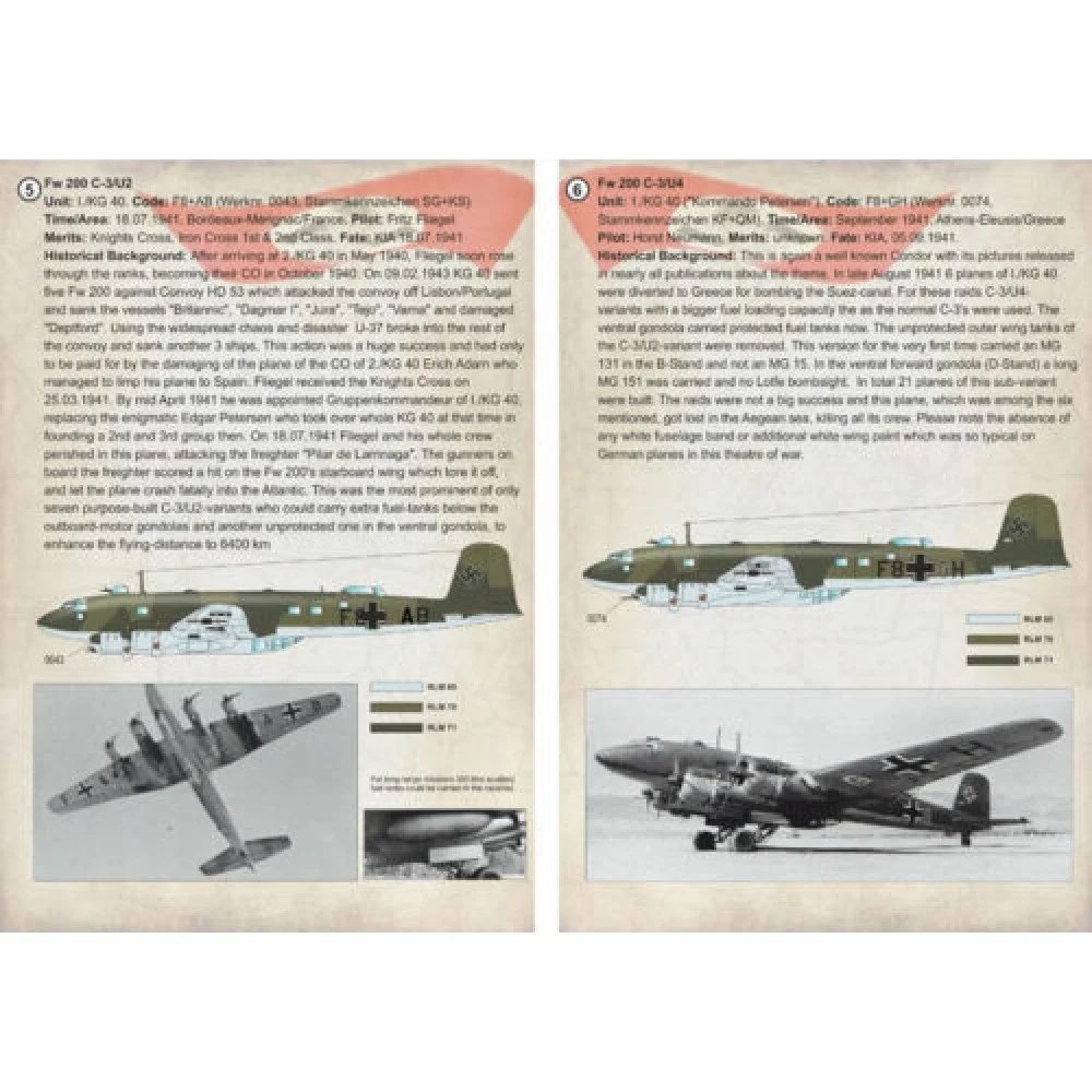 Print Scale 72-240 Decal Focke-Wulf FW 200 CONDOR Part 3 - C3 Bombers Scale 1:72 for Aircraft Plastic model kit