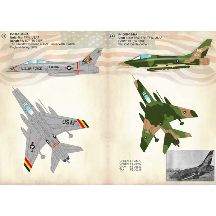 Print Scale 72-241 Decal North American F-100 Super Sabre Scale 1:72 for Aircraft Plastic model kit