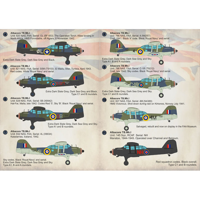 Print Scale 72-243 Decal Fairey Albacore Scale 1:72 for Aircraft Plastic model kit
