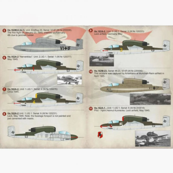 Print Scale 72-247 Decal Heinkel He.162 Salamander Scale 1:72 for Aircraft Plastic model kit
