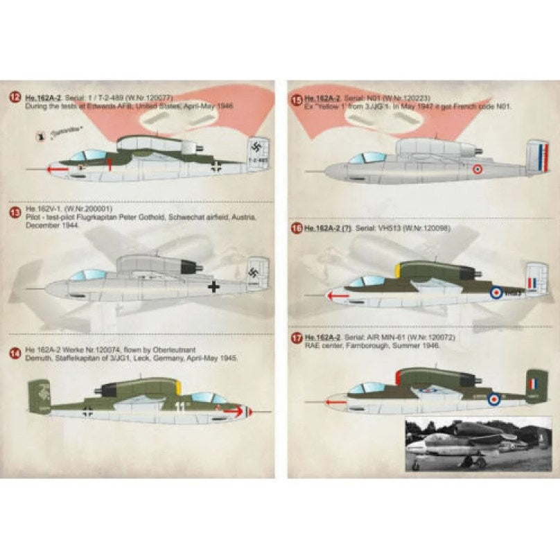 Print Scale 72-247 Decal Heinkel He.162 Salamander Scale 1:72 for Aircraft Plastic model kit