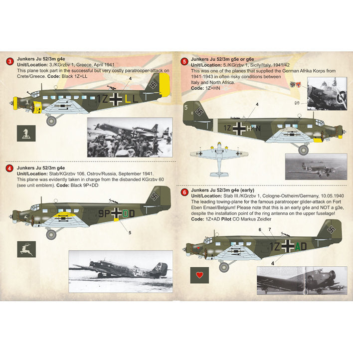 Print Scale 72-248 Decal Junkers JU 52 Part 2 Scale 1:72 for Aircraft Plastic model kit