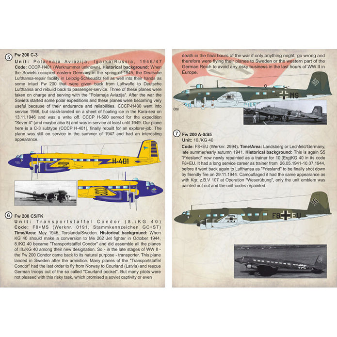 Print Scale 72-250 Decal 1:72 Focke-Wulf FW 200 CONDOR Part 2 In the complete set 2 sheets