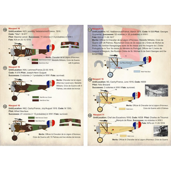 Print Scale 72-257 Decal French Nieuport 10,11,16 Top Pilots of WW1 Scale 1:72 for Aircraft Plastic model kit