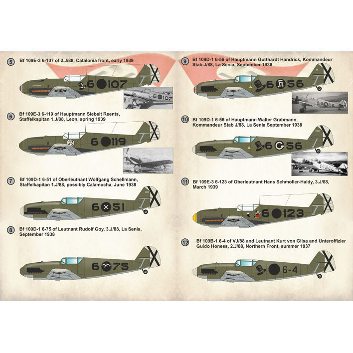 Print Scale 72-260 Decal Top Pilots of Legion Condor Part 2 Scale 1:72 for Aircraft Plastic model kit