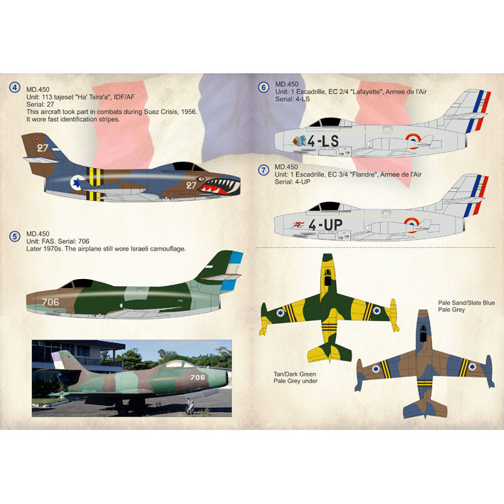 Print Scale 72-262 Decal Dassault MD 450 Ouragan Scale 1:72 for Aircraft Plastic model kit