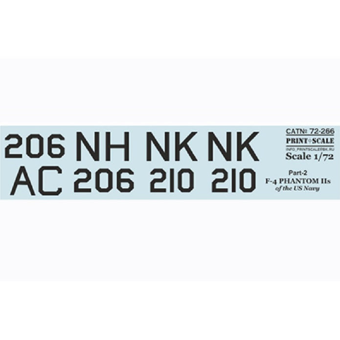 Print Scale 72-266 Decal F-4 Phantom IIs NAVY Part 2 Scale 1:72 for Aircraft Plastic model kit