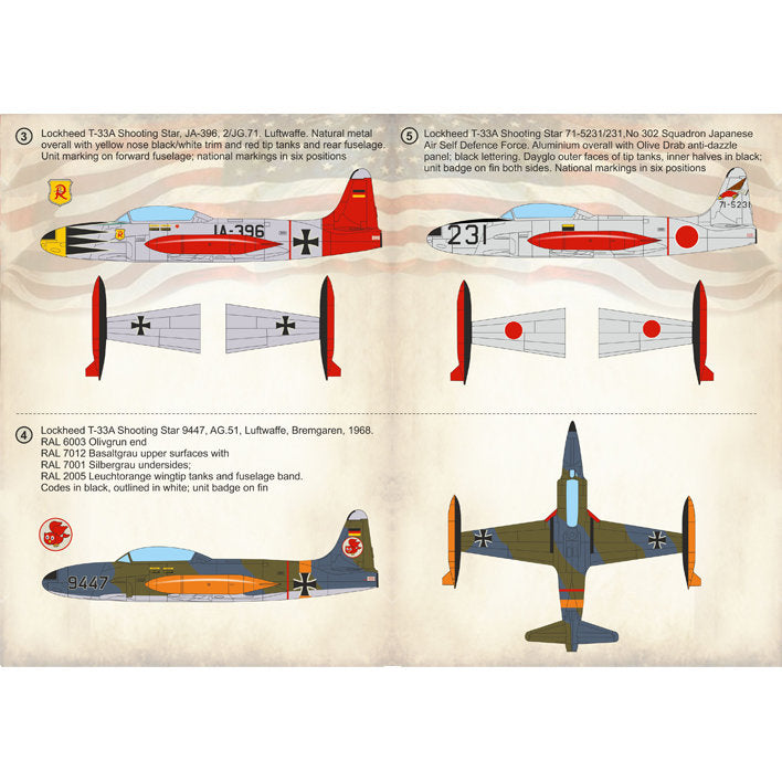 Print Scale 72-270 Decal Lockheed T-33 Shooting Star Part-3 Scale 1:72 for Aircraft Plastic model kit
