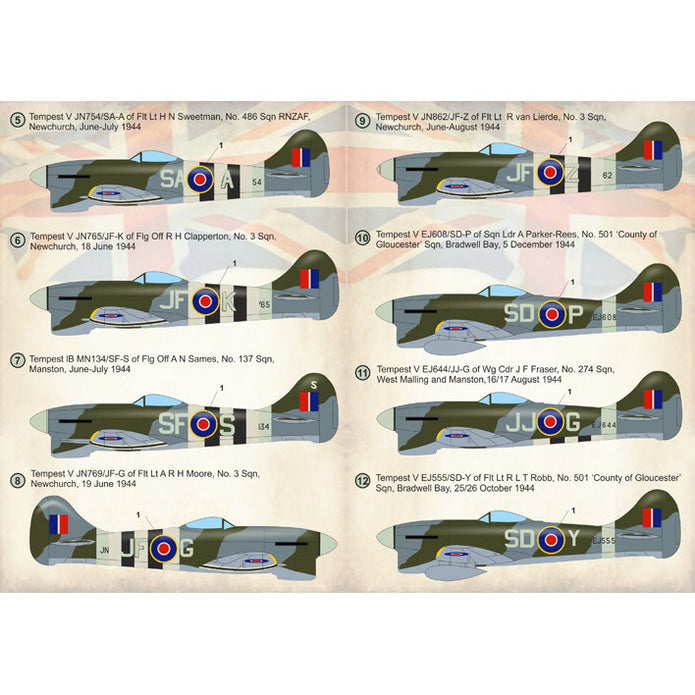 Print Scale 72-273 Decal Hawker Tempest Scale 1:72 for Aircraft Plastic model kit