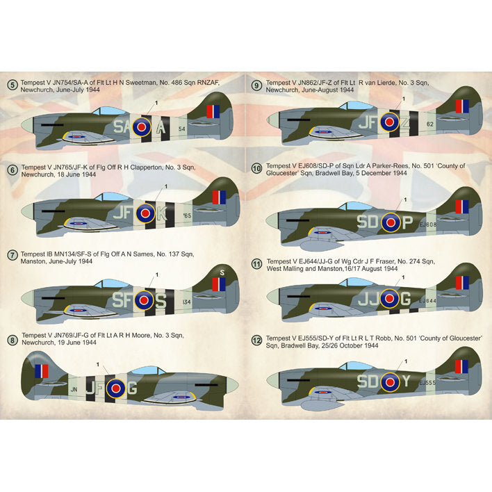 Print Scale 72-273 Decal Hawker Tempest Scale 1:72 for Aircraft Plastic model kit