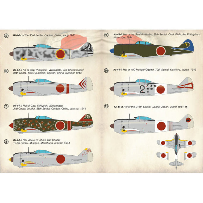 Print Scale 72-274 Decal Nakajima Ki-44 Shoki (Tojo) Part-1 Scale 1:72 for Aircraft Plastic model kit
