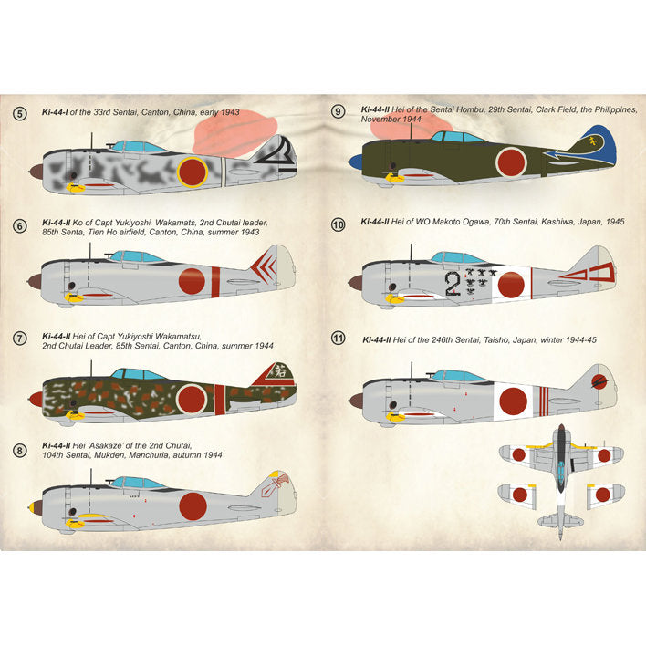 Print Scale 72-274 Decal Nakajima Ki-44 Shoki (Tojo) Part-1 Scale 1:72 for Aircraft Plastic model kit
