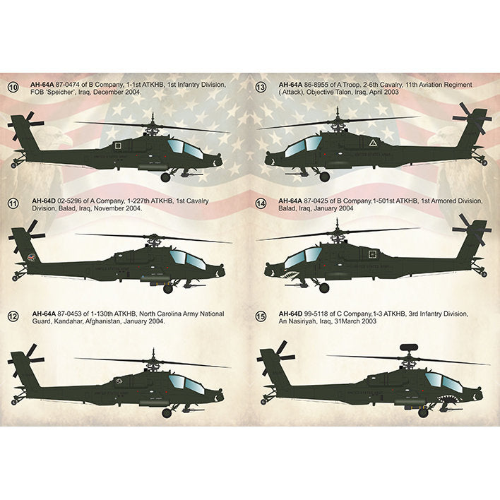 Print Scale 72-282 Decal McDonnell Douglas AH-64 Apache Part 1 Scale 1:72 for Helicopter Plastic model kit