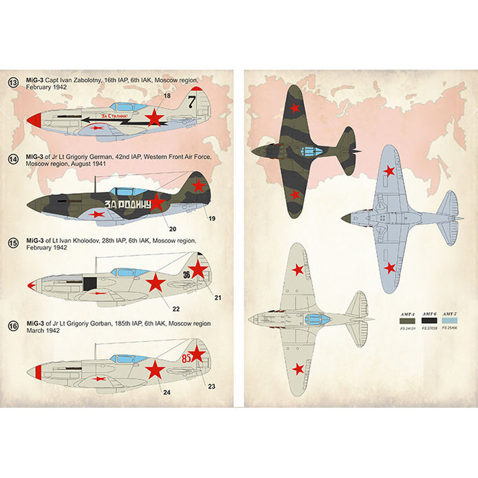Print Scale 72-283 Decal MIg-3 Top Pilots of World War II Scale 1:72 for Aircraft Plastic model kit