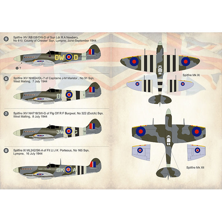 Print Scale 72-284 Decal 1:72 V1 Flying Bomb Top Pilots Supermarine Spitfire In the complete set 1.5 sheets