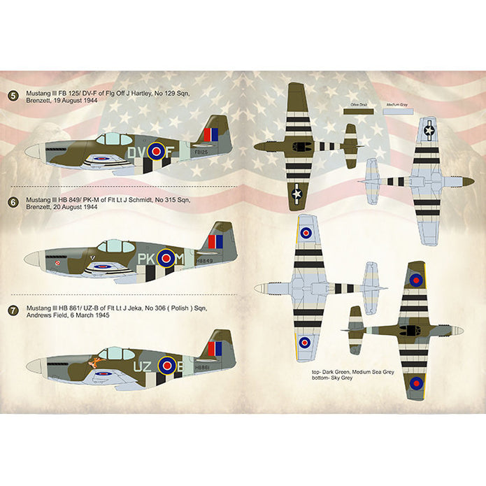 Print Scale 72-286 Decal V-1 Flying Bomb Aces - P-51 Mustang Scale 1:72 for Aircraft Plastic model kit
