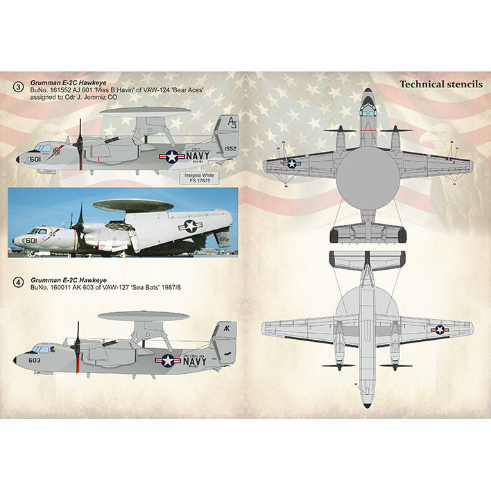 Print Scale 72-287 Decal 1:72 Grumman E-2C Hawkeye In the complete set 1.5 sheets