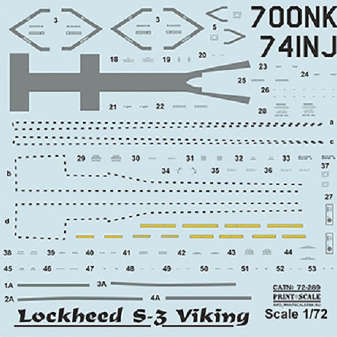 Print Scale 72-289 Decal 1:72 Lockheed S-3 Viking In the complete set 1.5 sheets