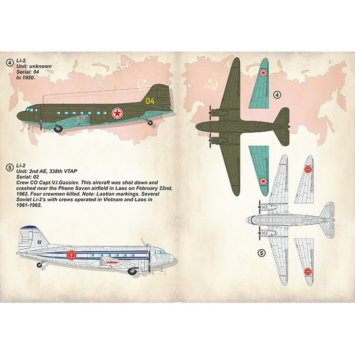 Print Scale 72-291 Decal Lisunov Li-2 In the complete set 1.5 sheets Scale 1:72 for Aircraft Plastic model kit