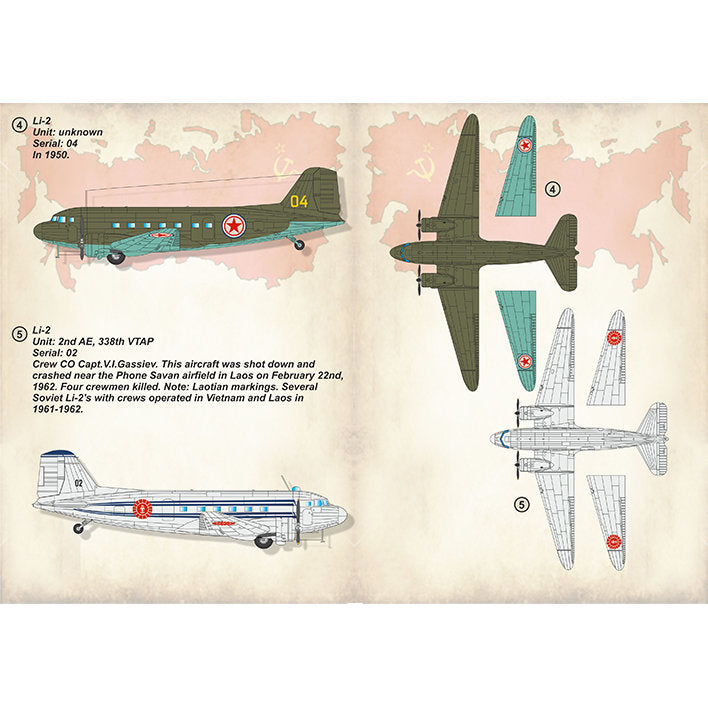 Print Scale 72-291 Decal Lisunov Li-2 In the complete set 1.5 sheets Scale 1:72 for Aircraft Plastic model kit