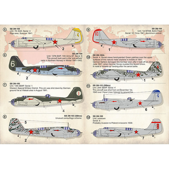 Print Scale 72-293 Decal Tupolev SB-2 