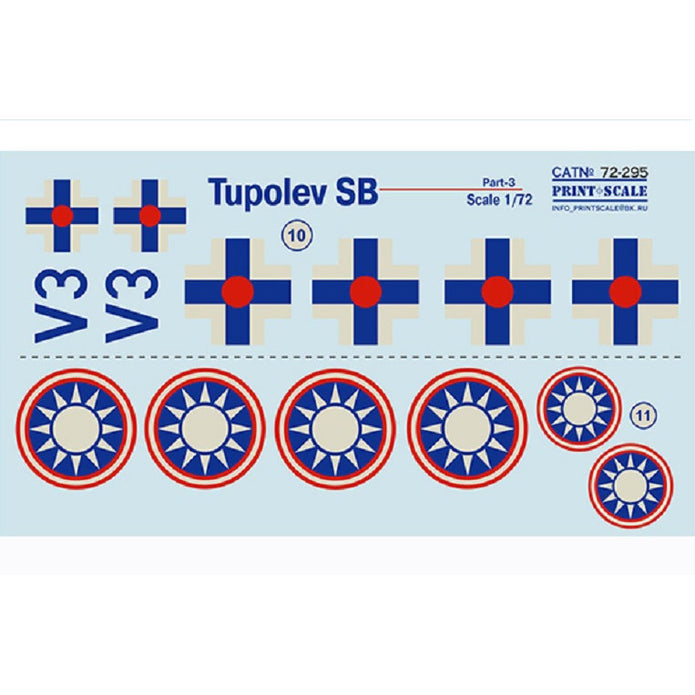 Print Scale 72-295 Decal Tupolev SB/B.71 Part 3 In the complete set 1.5 sheets Scale 1:72