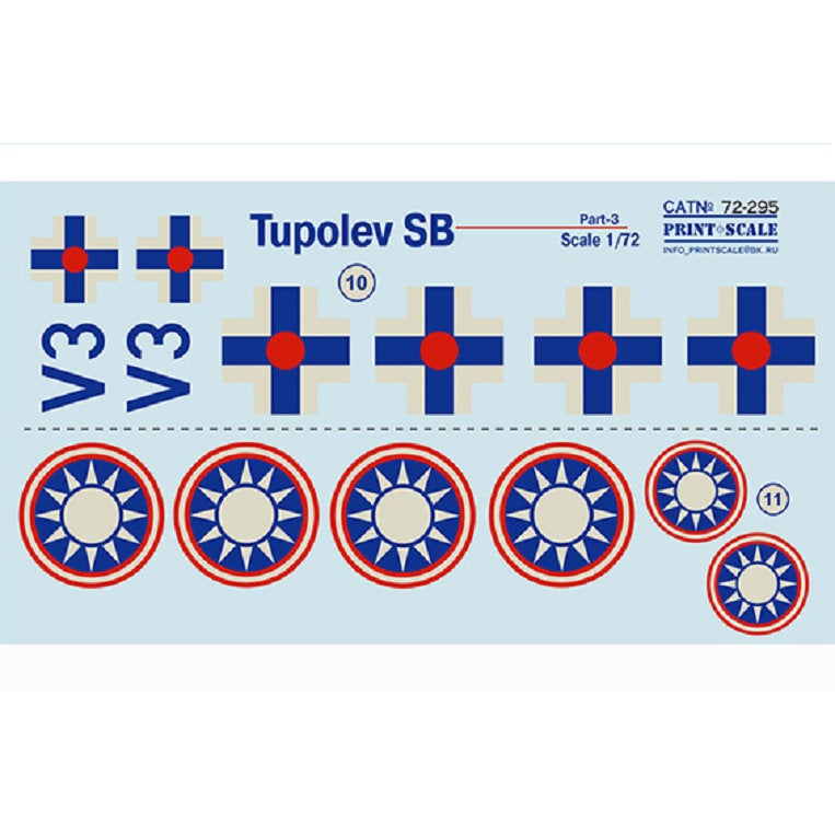Print Scale 72-295 Decal Tupolev SB/B.71 Part 3 In the complete set 1.5 sheets Scale 1:72