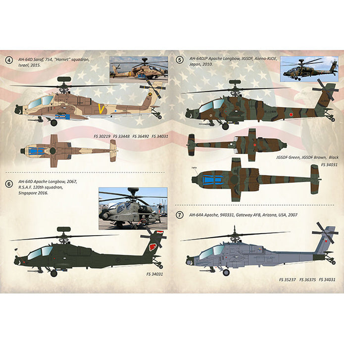 Print Scale 72-304 Decal McDonnell Douglas AH-64 Apache Part-2 Scale 1:72 for Helicopter Plastic model kit