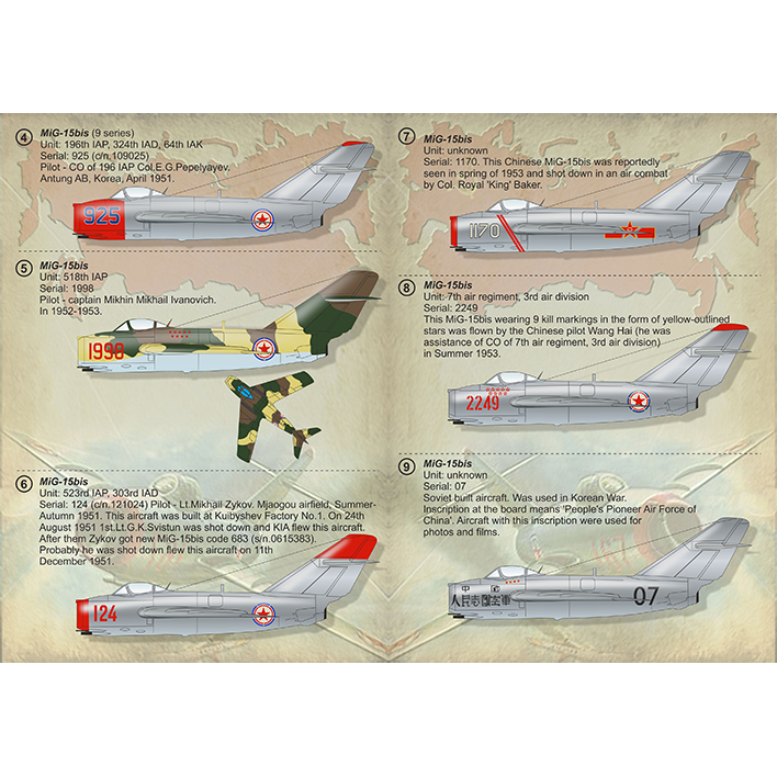 Print Scale 72-307 Decal Mig-15bis in Korean War Scale 1:72 for Aircraft Plastic model kit