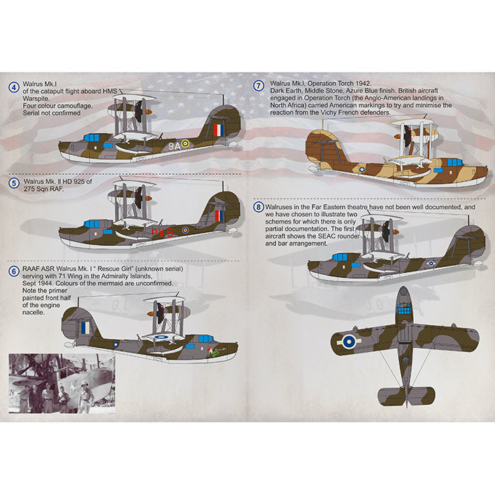 Print Scale 72-308 Decal Supermarine Walrus Scale 1:72 for Aircraft Plastic model kit