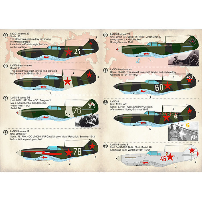 Print Scale 72-309 Decal LaGG-3 Scale 1:72 for Aircraft Plastic model kit