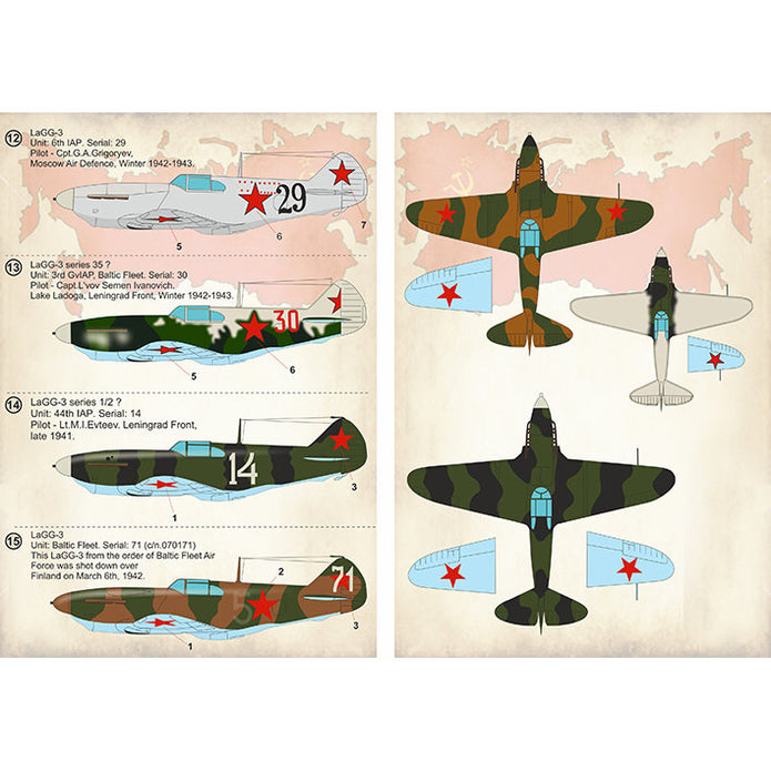 Print Scale 72-309 Decal LaGG-3 Scale 1:72 for Aircraft Plastic model kit