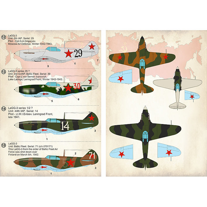 Print Scale 72-309 Decal LaGG-3 Scale 1:72 for Aircraft Plastic model kit