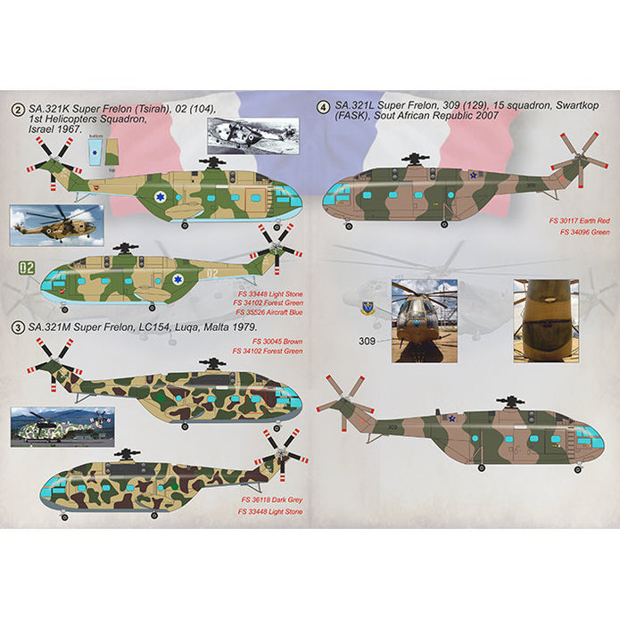 Print Scale 72-312 Decal Aerospatiale SA.321 Super Frelon Part 1 Scale 1:72 for Helicopter Plastic model kit