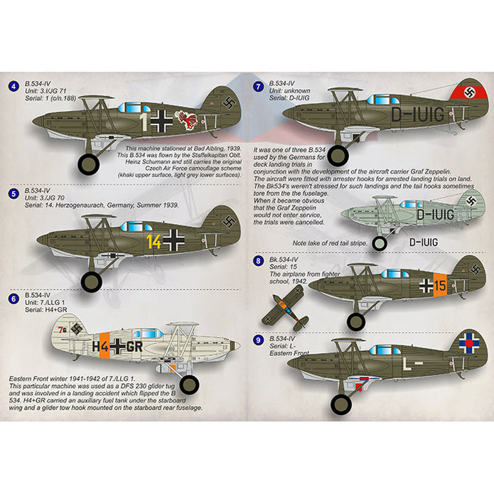 Print Scale 72-313 Decal Avia B-534 Scale 1:72 for Aircraft Plastic model kit