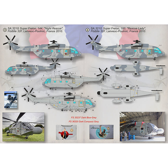Print Scale 72-314 Decal Aerospatiale SA.321 Super Frelon Part-2 Scale 1:72 for Helicopter Plastic model kit