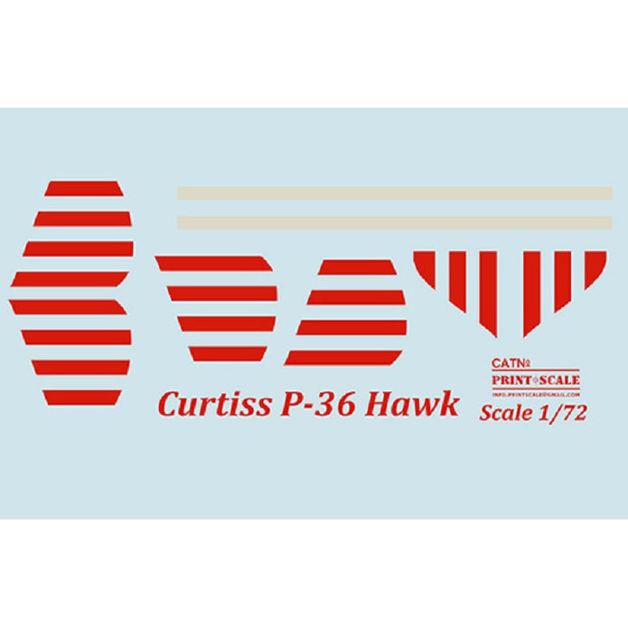 Print Scale 72-315 Decal Curtiss P-36 Hawk Scale 1:72 for Aircraft Plastic model kit