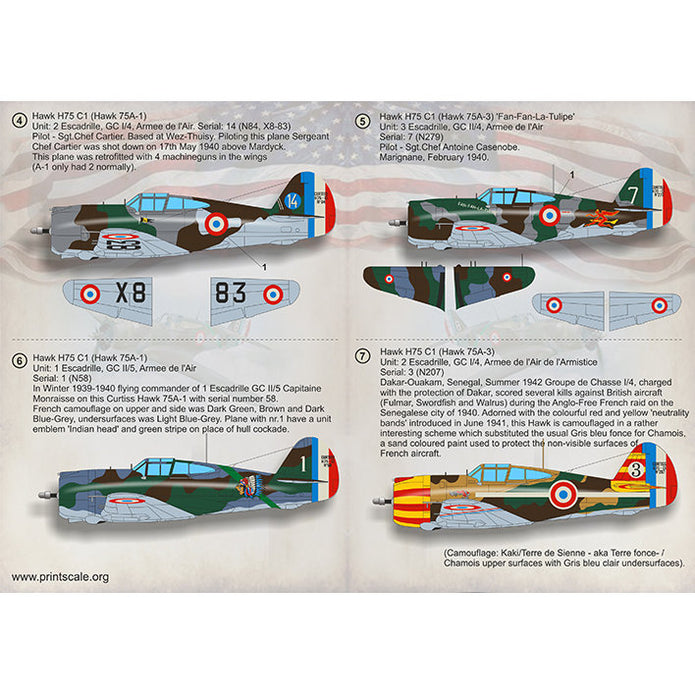 Print Scale 72-315 Decal Curtiss P-36 Hawk Scale 1:72 for Aircraft Plastic model kit