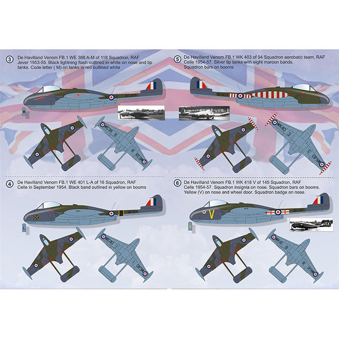 Print Scale 72-319 Decal De Heviland Venom Scale 1:72 for Aircraft Plastic model kit