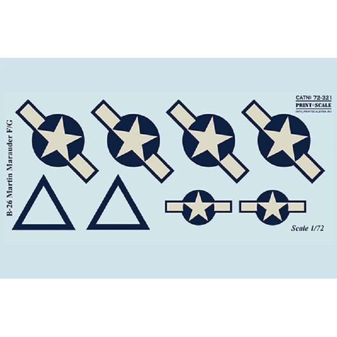 Print Scale 72-321 Decal 1:72 Martin Marauder B-26F/G In the complete set 1.5 sheets