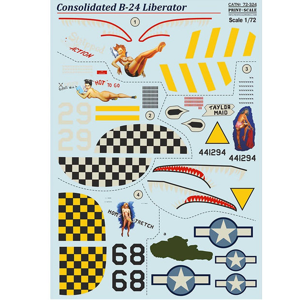 Print Scale 72-324 Decal B-24 Liberator Part 2 In the complete set 1.5 sheets Scale 1:72